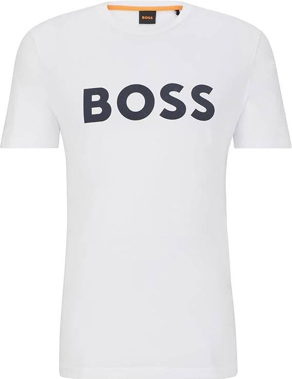 HUGO BOSS Thinking Rubber Print Logo Jersey T-shirt - White