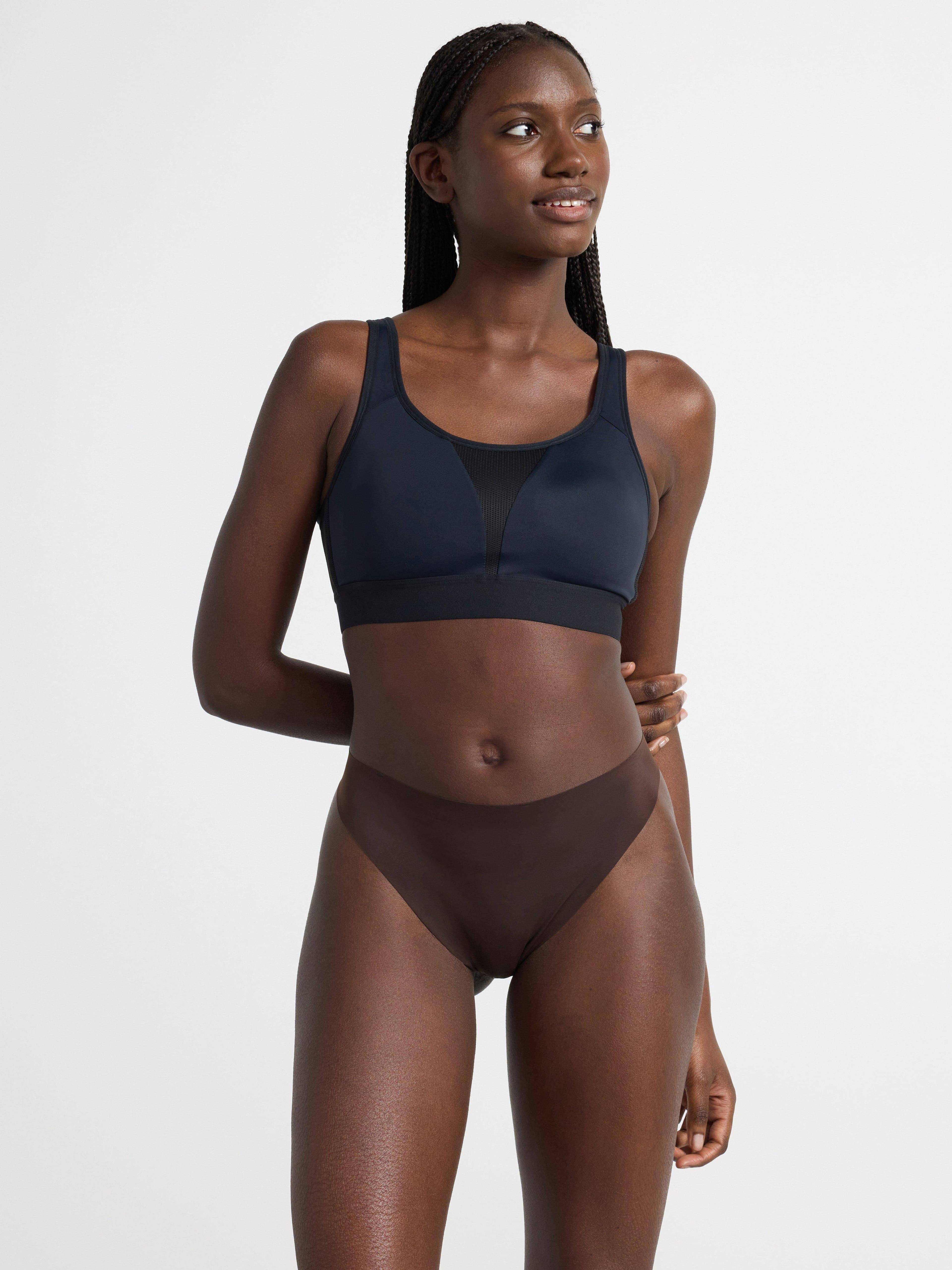 Lindex 3-pack high waist sporttrosor string Svart