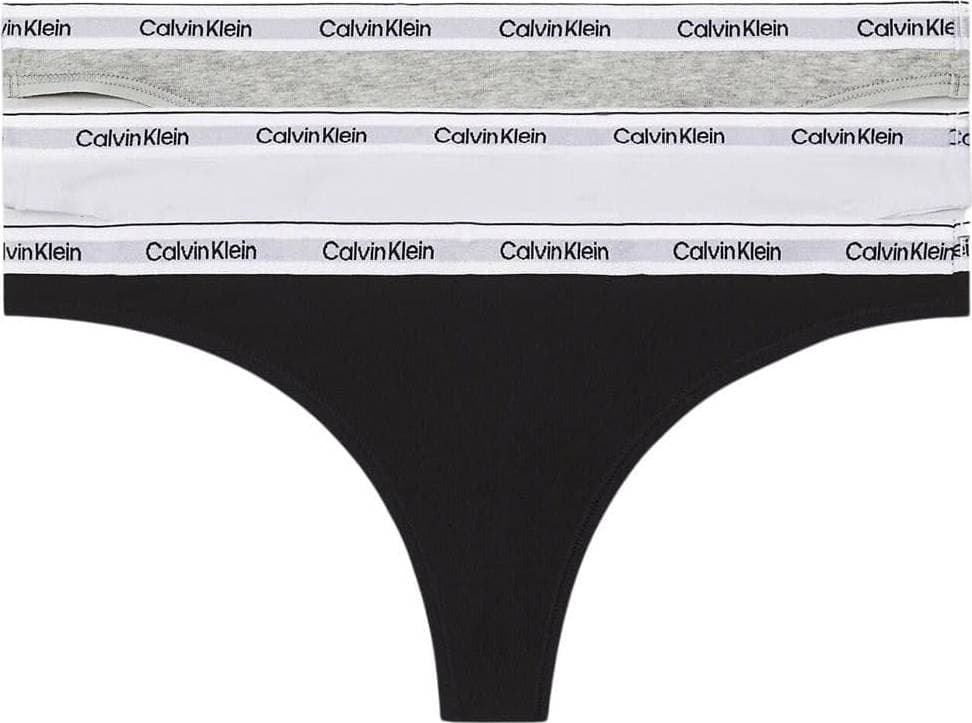 Calvin Klein Modern Logo Low Rise Thong 3-pack - Grey/Black/White