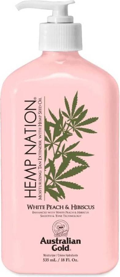 Australian Gold Hemp Nation White Peach Hibiscus Tan Extender 535ml