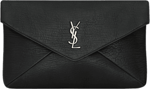 Saint Laurent Cassandre Large Envelope Pouch - Black