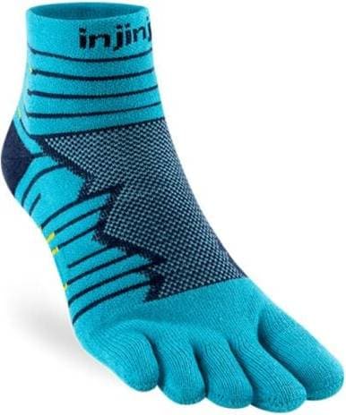 injinji Men's Ultra Run Mini Crew Strumpor - Pacific Blue