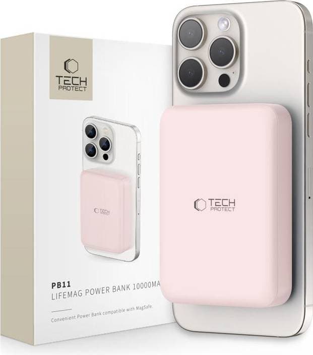 Tech-Protect Magsafe Powerbank 10000mAh PB11 LifeMag Rosa TheMobileStore PowerBanks