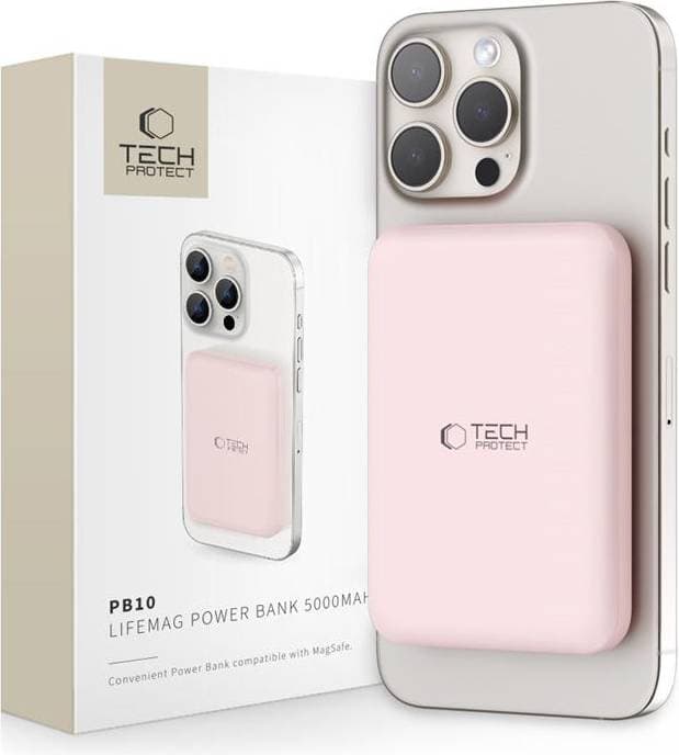 Tech-Protect PB10 Lifemag Magsafe Power Bank 5000mah Rosa TheMobileStore PowerBanks