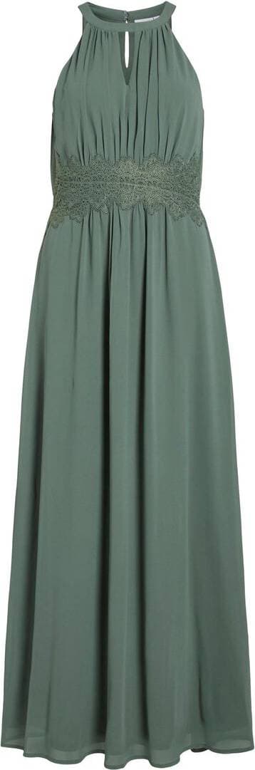 Vila Veckad Halterneckprydd Maxiklänning Grön