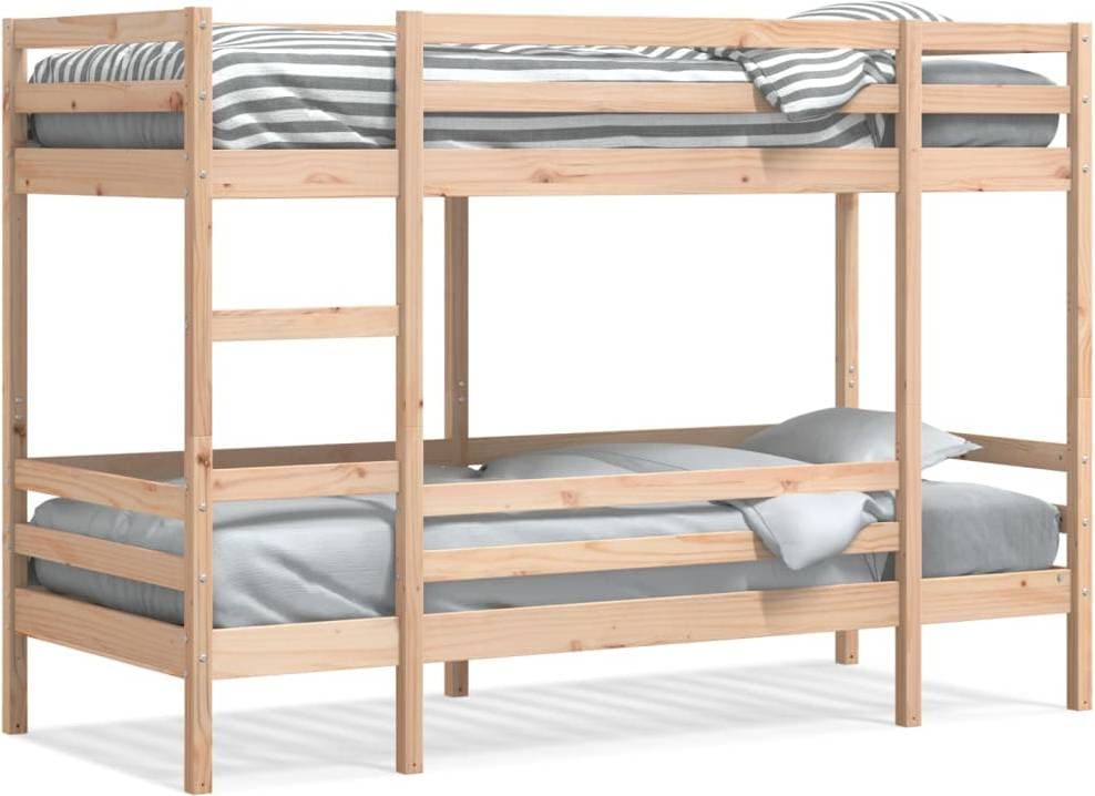 vidaXL Våningssäng utan madrass - 90x190 cm - Brun Våningssäng