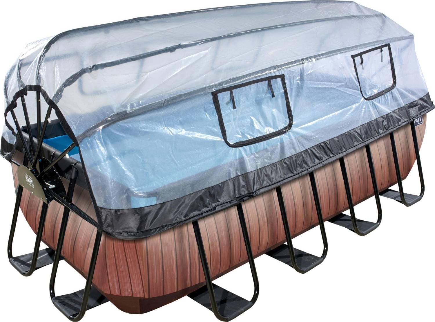 Exit Toys Pool 4x2 m Premium Brun Tak & värmepump