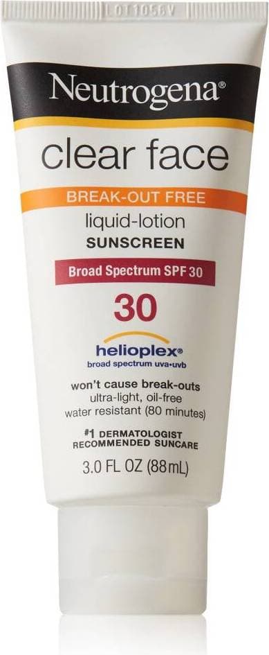 Neutrogena Clear Body Break-Out Free Liquid Lotion Sunscreen Broad Spectrum SPF30 88ml