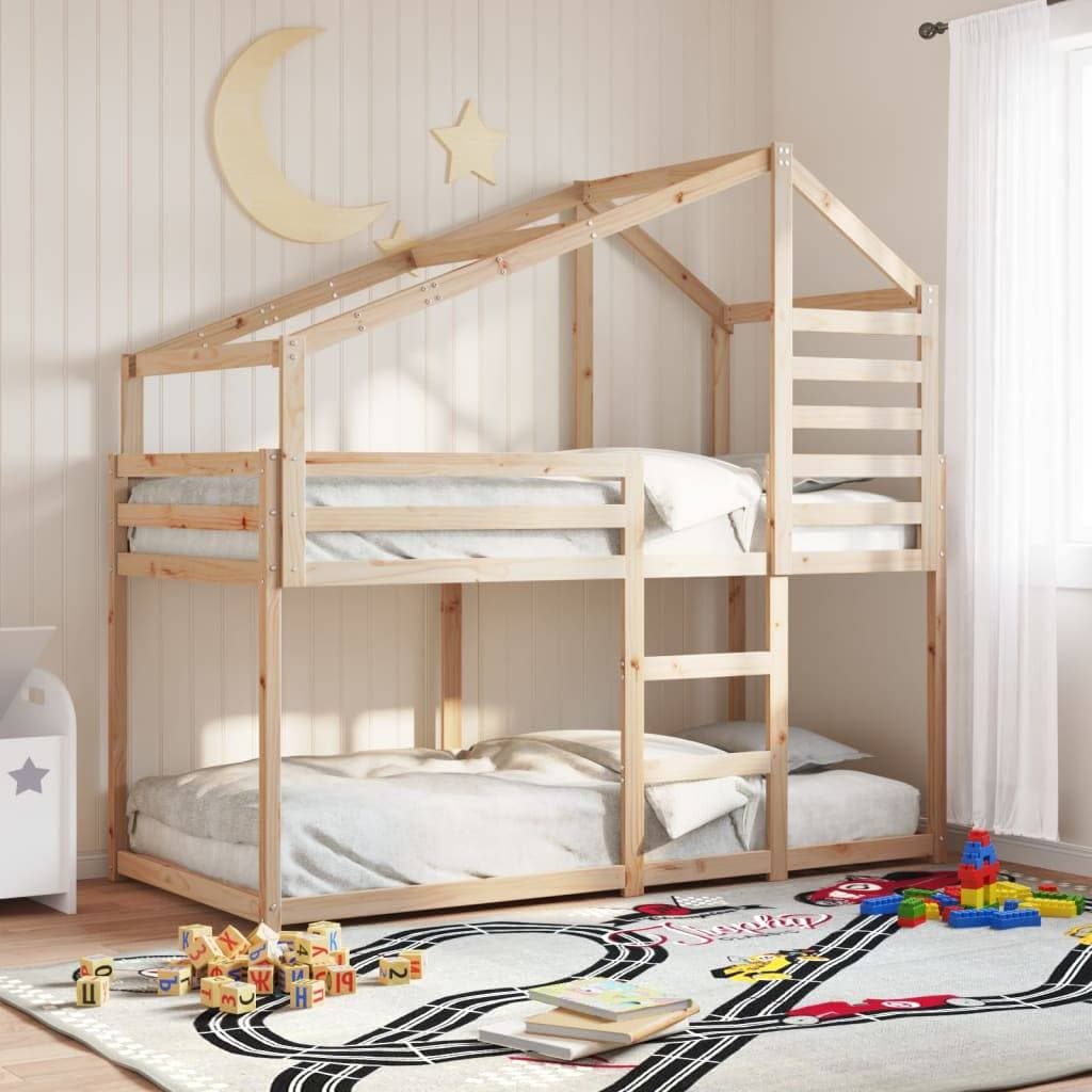 vidaXL Våningssäng utan Madrass 90x190 cm Massiv Furu Våningssäng