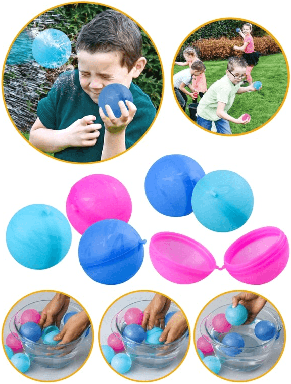 Spring Summer Återanvändbara Vattenbombbollar Ø6,5 cm 6-pack