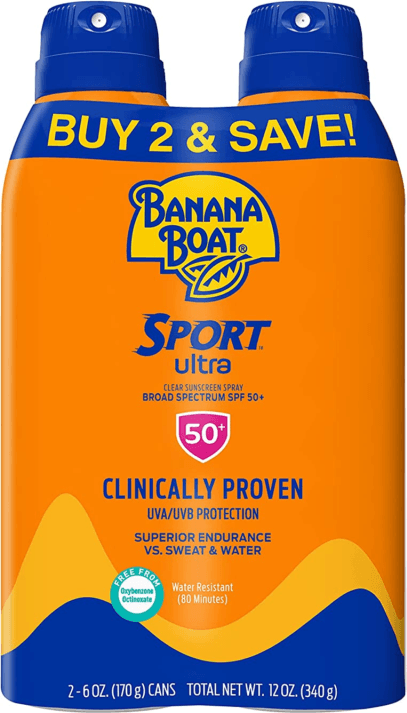 Banana Boat Ultra Sport Clear Sunscreen Spray SPF50 340g 2-pack