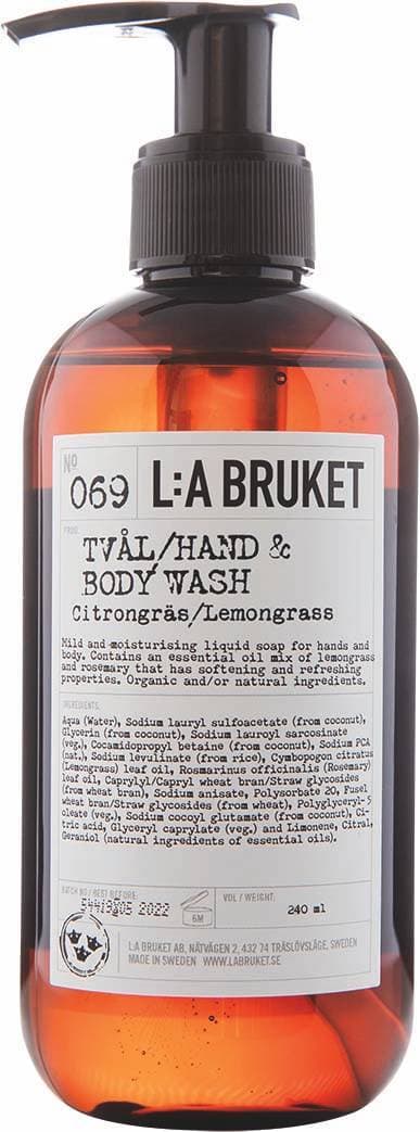 L:A Bruket 069 Hand & Body Wash Lemongrass 250ml