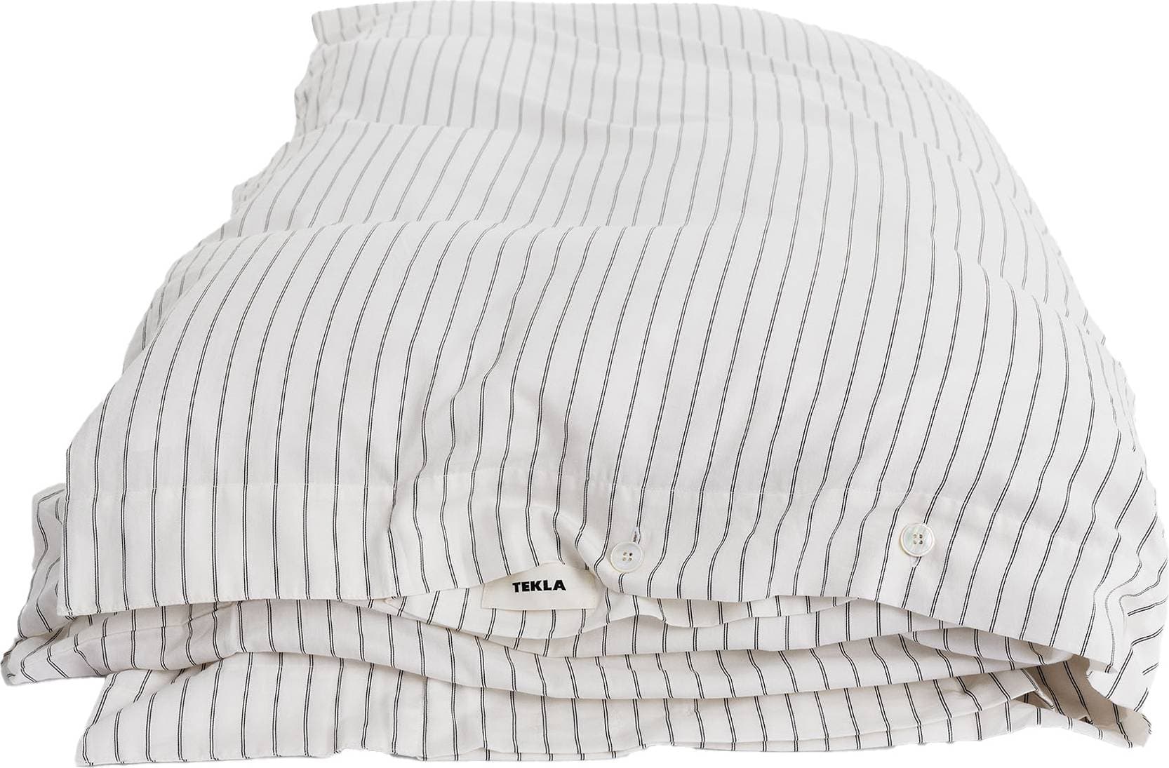 Tekla Cotton Sateen Påslakan Vit, Svart (220x220cm)