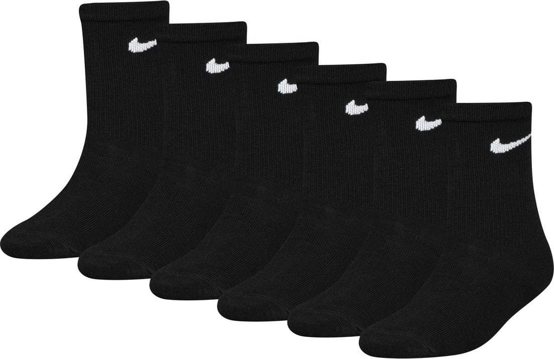 Nike Kid's Young Athletes Crew Socks 6-pack - Black (RN0030-023-023)