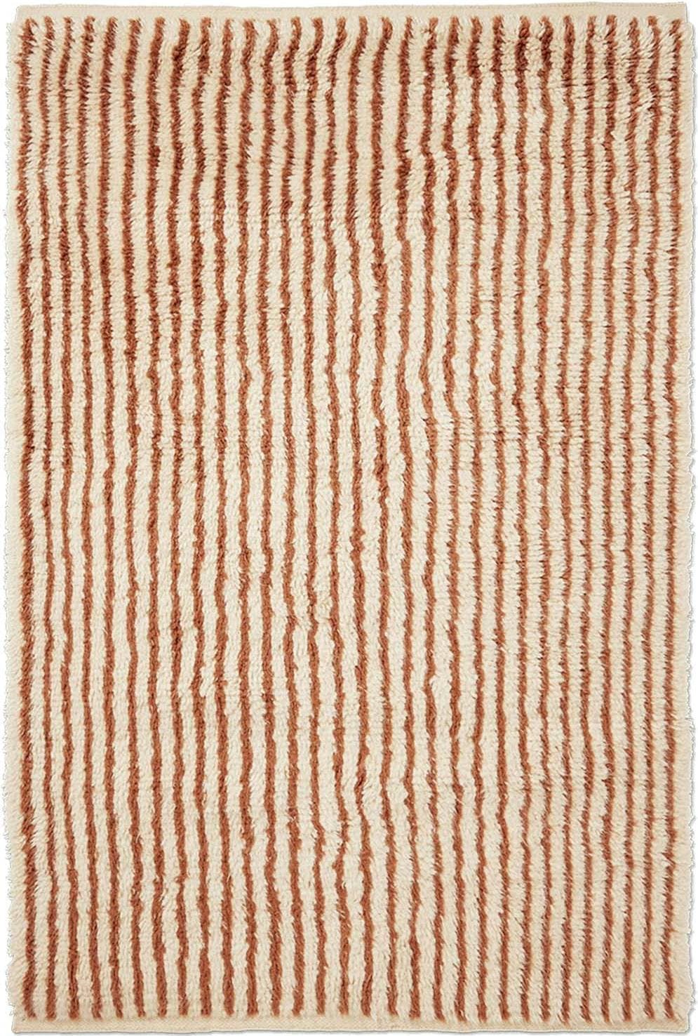 ferm LIVING Kami Knotted Matta 120 x 180 cm Off-White/Rödbrun Röd, Vit, Brun, Beige cm