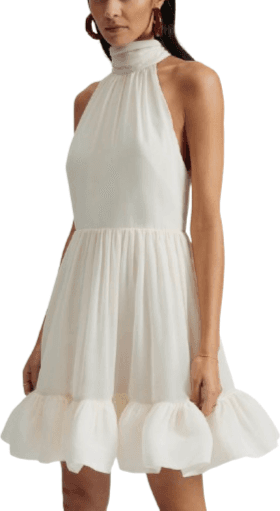 Malina Fern Mini Dress - White