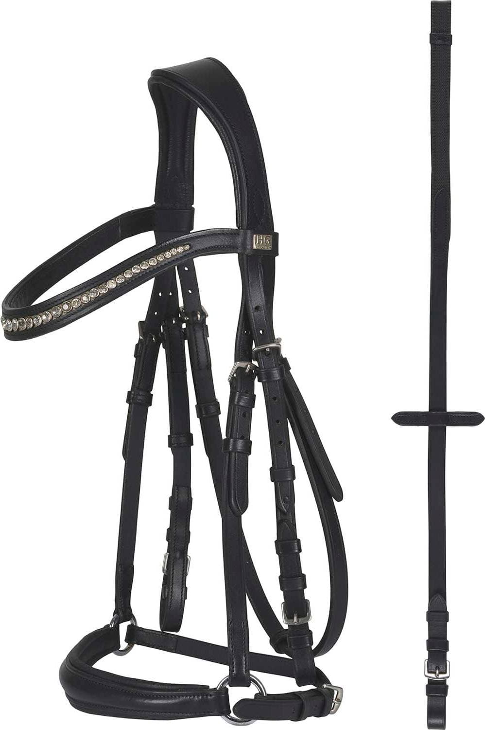 Horse Guard Träns med Tyglar Cryll 20.1 HG Svart X-Full