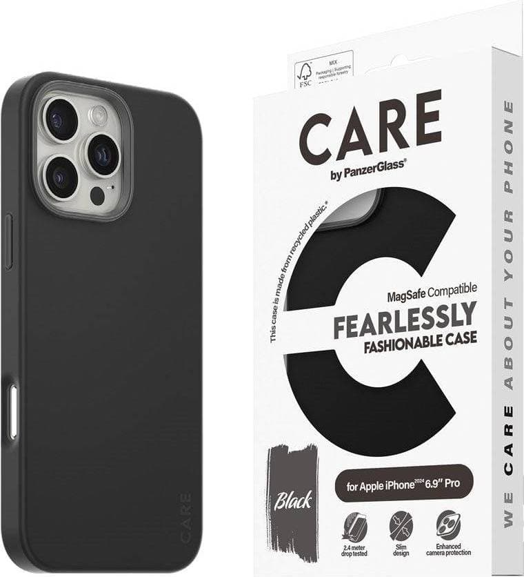 CARE by PanzerGlass Case Fash Black W MSAFE iPhone 16 Pro Max