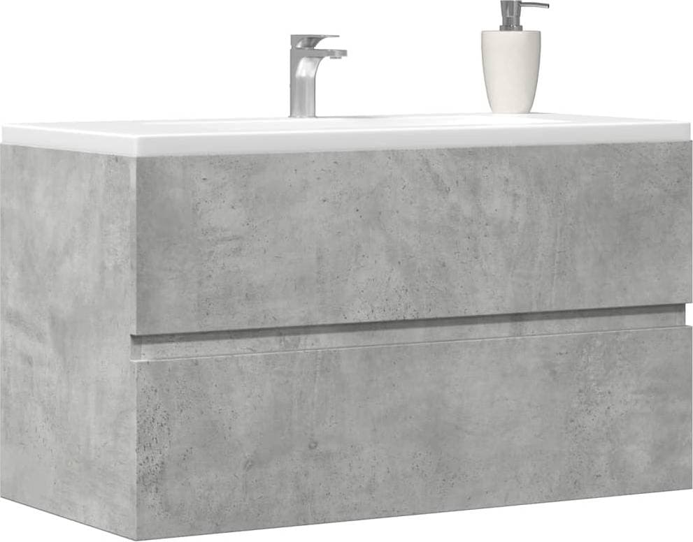 vidaXL Betonggrå Tvättställsskåp 90 x 38,5 x 45 cm