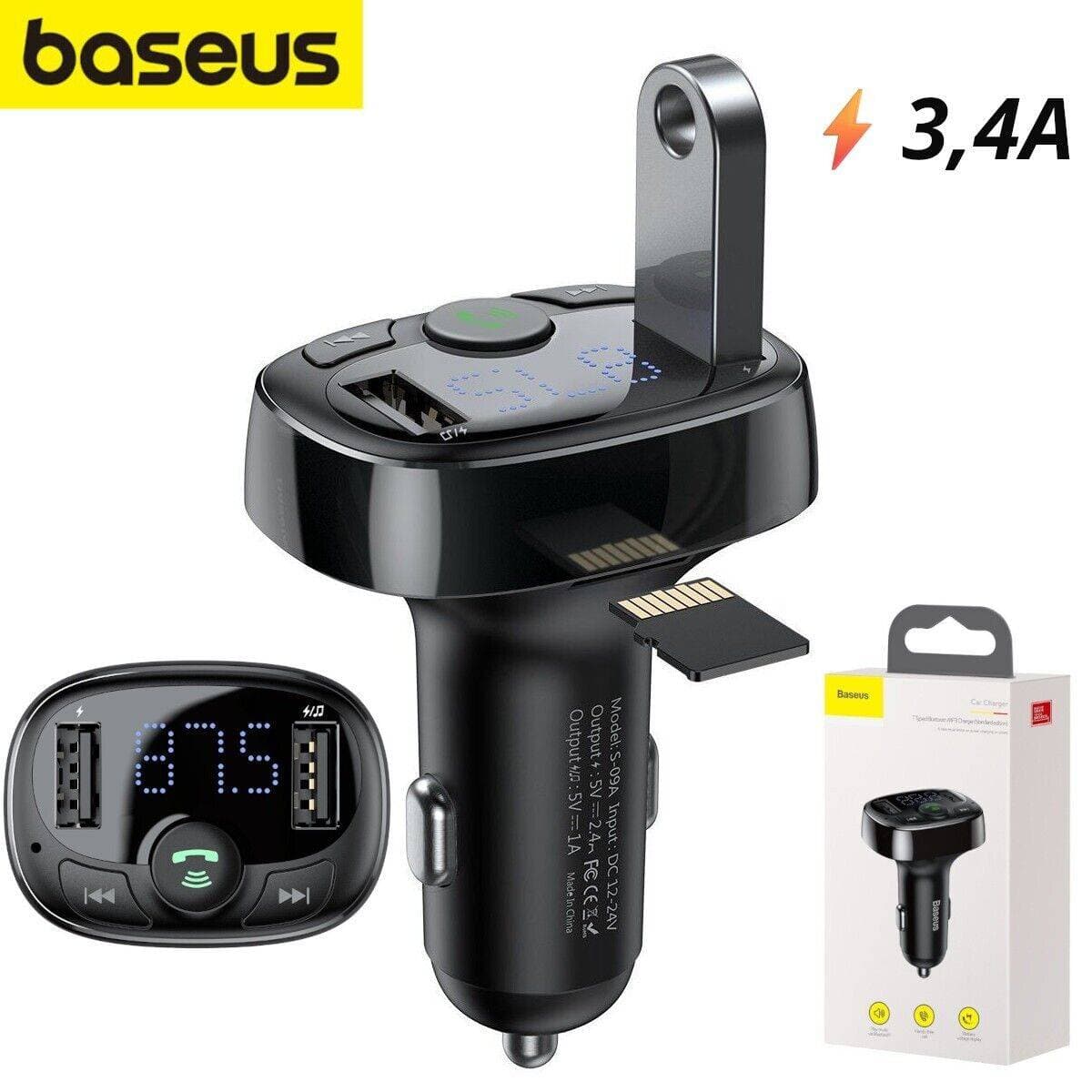 Baseus S-09A T-shaped Bluetooth FM Transmitter