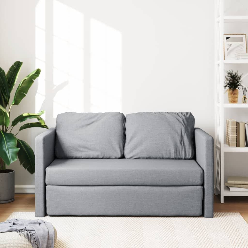 vidaXL Golvbäddsoffa 2-i-1 Ljusgrå 112x174x55 cm Tyg Soffa 2-sits