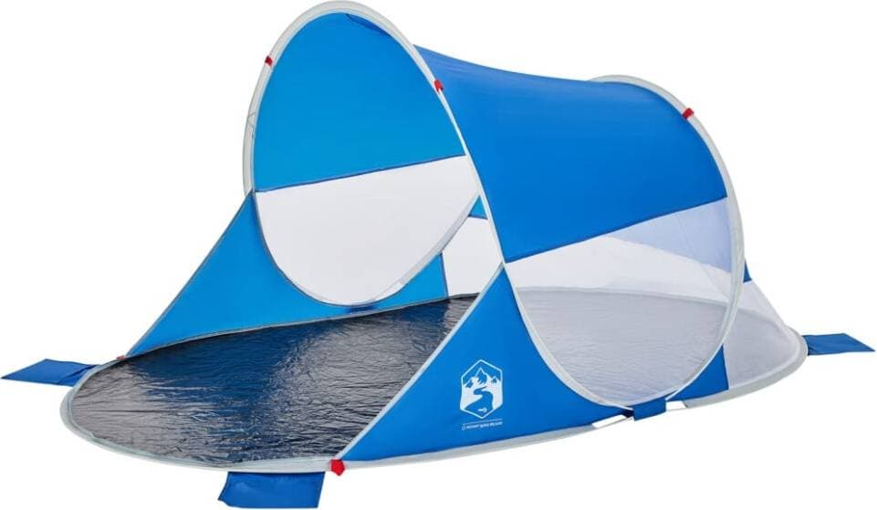 vidaXL vidaXL Strandtält azurblå pop-up vattentät, tält, tält, nättält, strandskydd, bärbart tak, campingskydd, vandringstält, bärbart tält, utomhustält