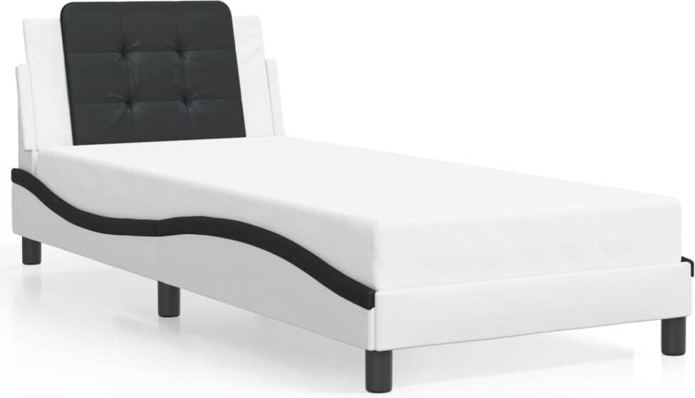 vidaXL Med Huvudgavel 90x190 cm Konstläder Ställbar säng