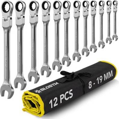 B&Q Flexibelt Skiftnyckel Spärrnyckelsats 12 St Ledhandtag