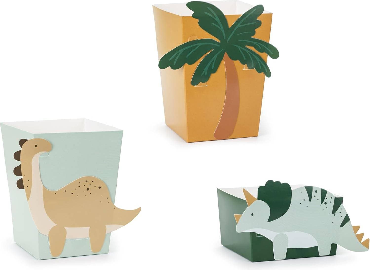 PartyDeco Popcorn Box Dinosaur Triceratops 6-pack
