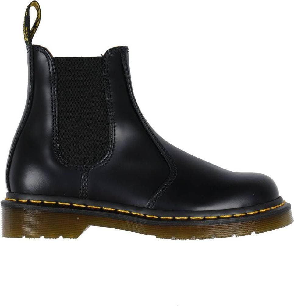 Dr. Martens 2976 Yellow Stitch Smooth Leather Chelsea Boots - Black