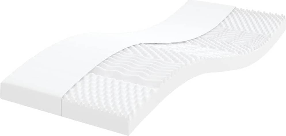 vidaXL Vit 90x190 cm 7-Zoner Hårdhet 20 ILD Skummadrass