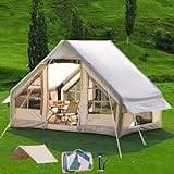 Uppblåsbart campingtält med förtak, tipitält, 4 6 personer, glamping-tält, solskydd, enkel montering, vattentäta Oxford utomhustält, uppblåsbart hustält med picknickfilt (ICTENT-L)