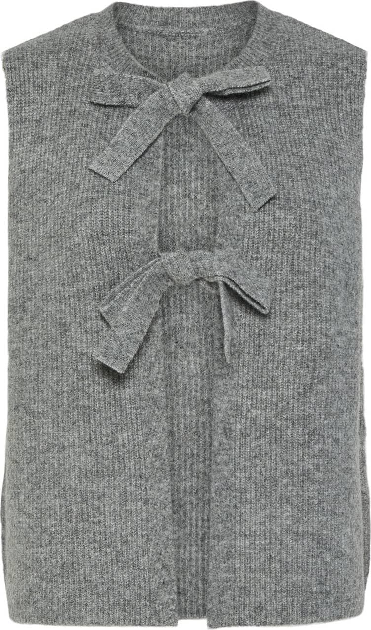 Pieces Silly Knitted Vest - Medium Grey Melange