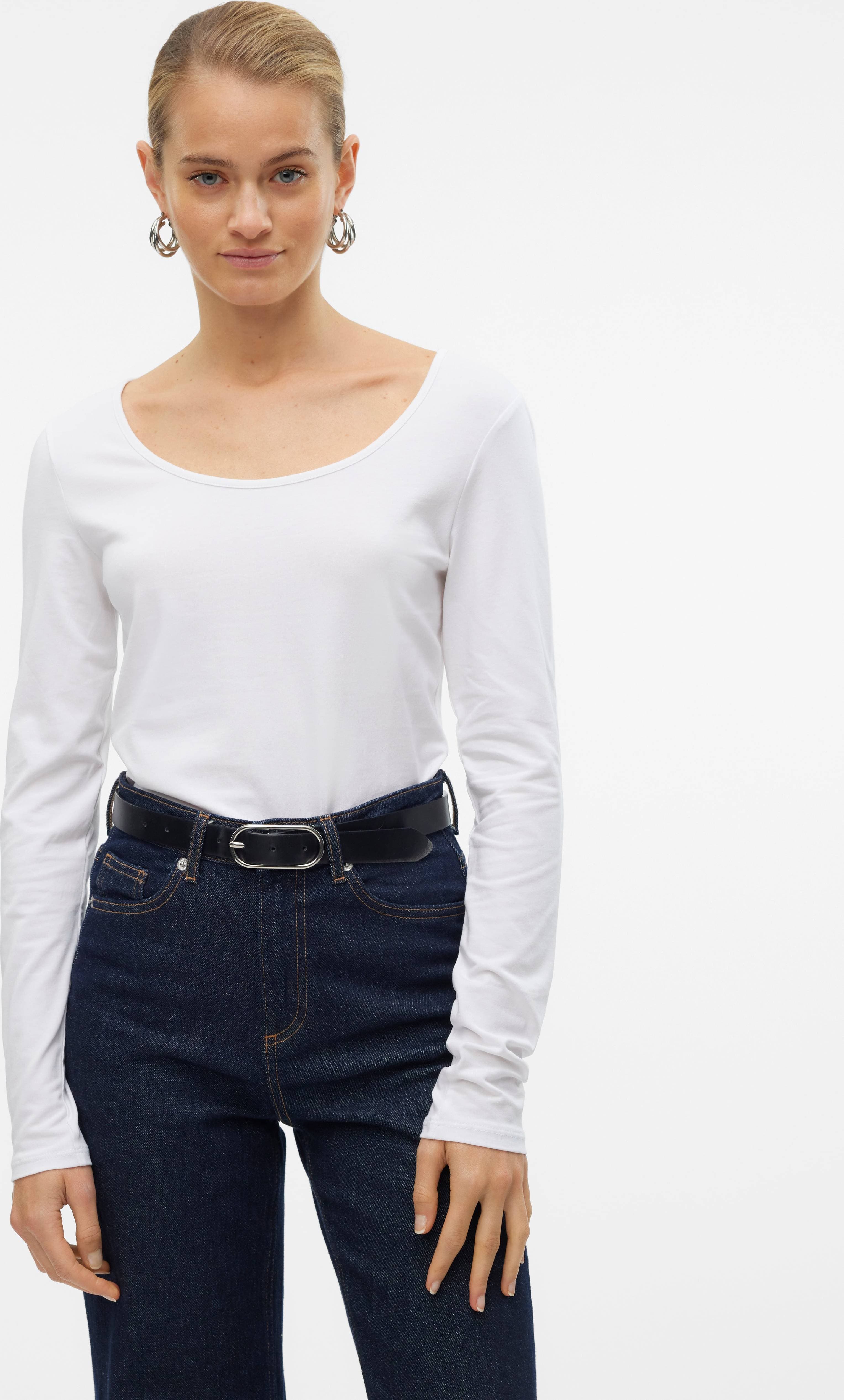 Vero Moda VMMAXI My Ls Soft Långärmad T-Shirt - Vit