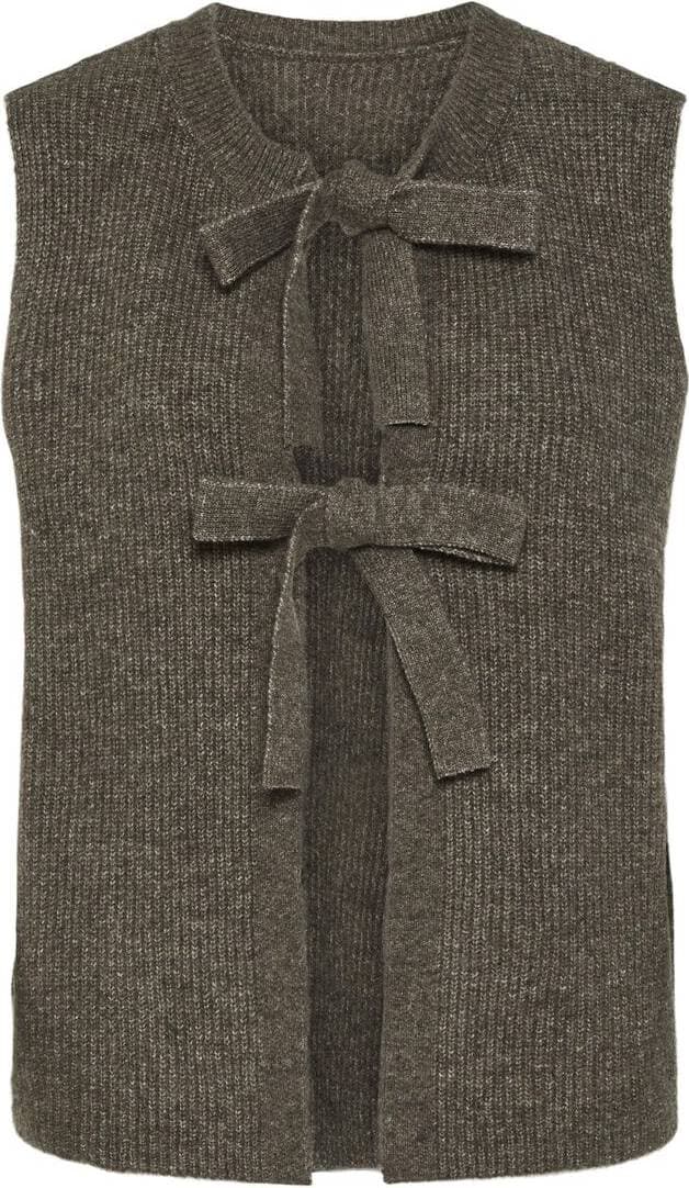 Pieces Silly Knitted Vest - Morel