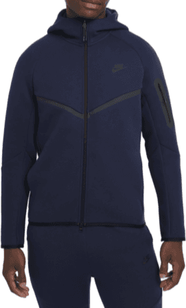 Nike Tech Men's Full Zip Windrunner Hoodie - Obsidian/Black