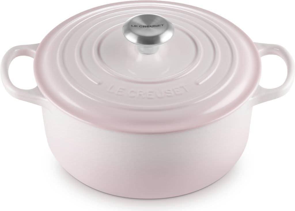 Le Creuset Shell Pink Signature Cast Iron Round med lock 4.2 L 24 cm