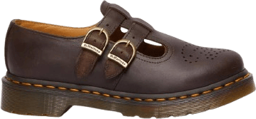 Dr. Martens 8065 Crazy Horse Leather Mary Jane Shoes - Dark Brown