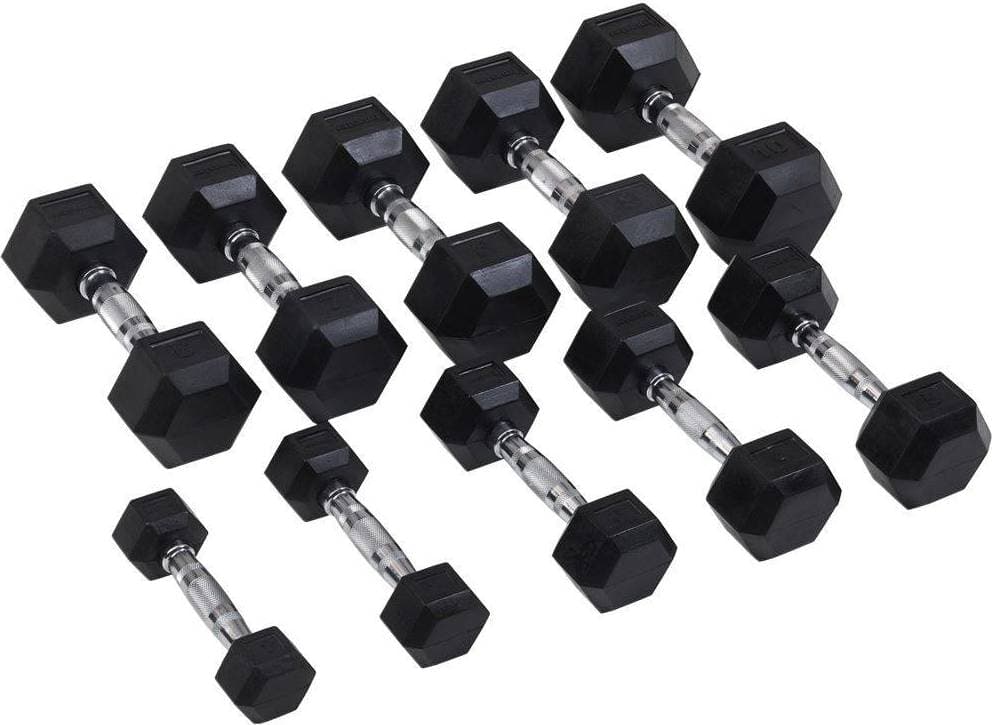 Master Fitness Rubber Chrome Hex Dumbbell 15Kg