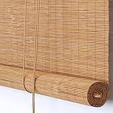 Bambu rullgardin natur, retro, romersk rullgardin, bamburullgardin, ljusfilterrullgardin för fönster, dörrar, insynsskydd, väderbeständig, trä, rullgardiner, solskydd för terrass, trädgård, balkong