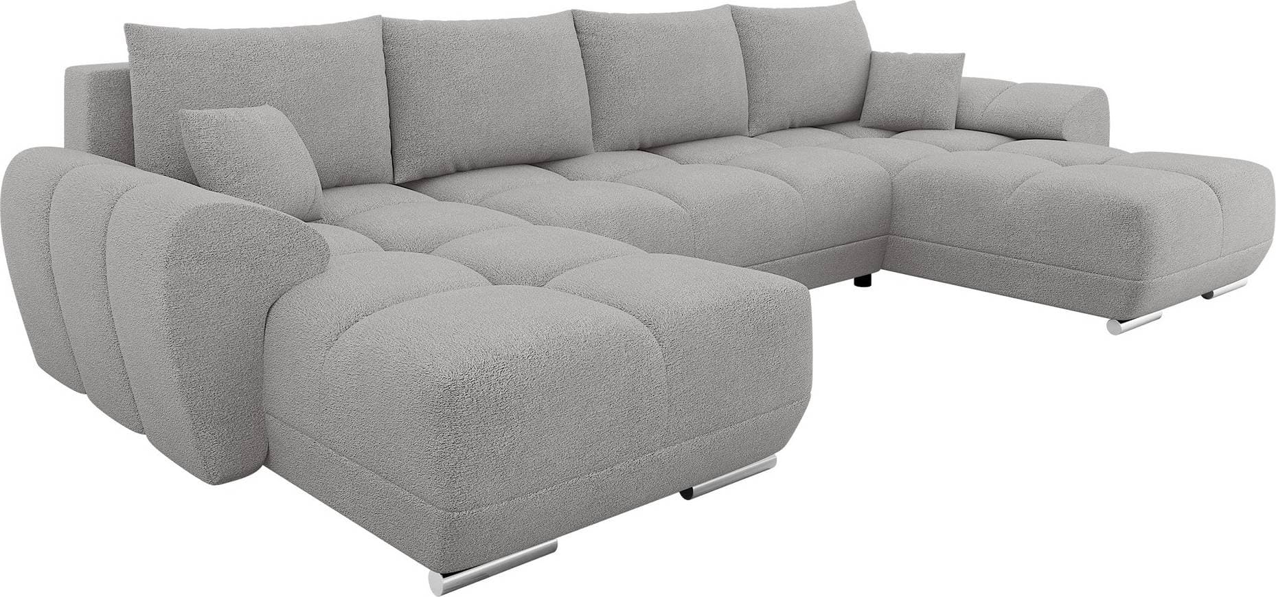 Mirjan24 Simerly Dubbeldivan 4-Sits Grå U Soffa 3-sits