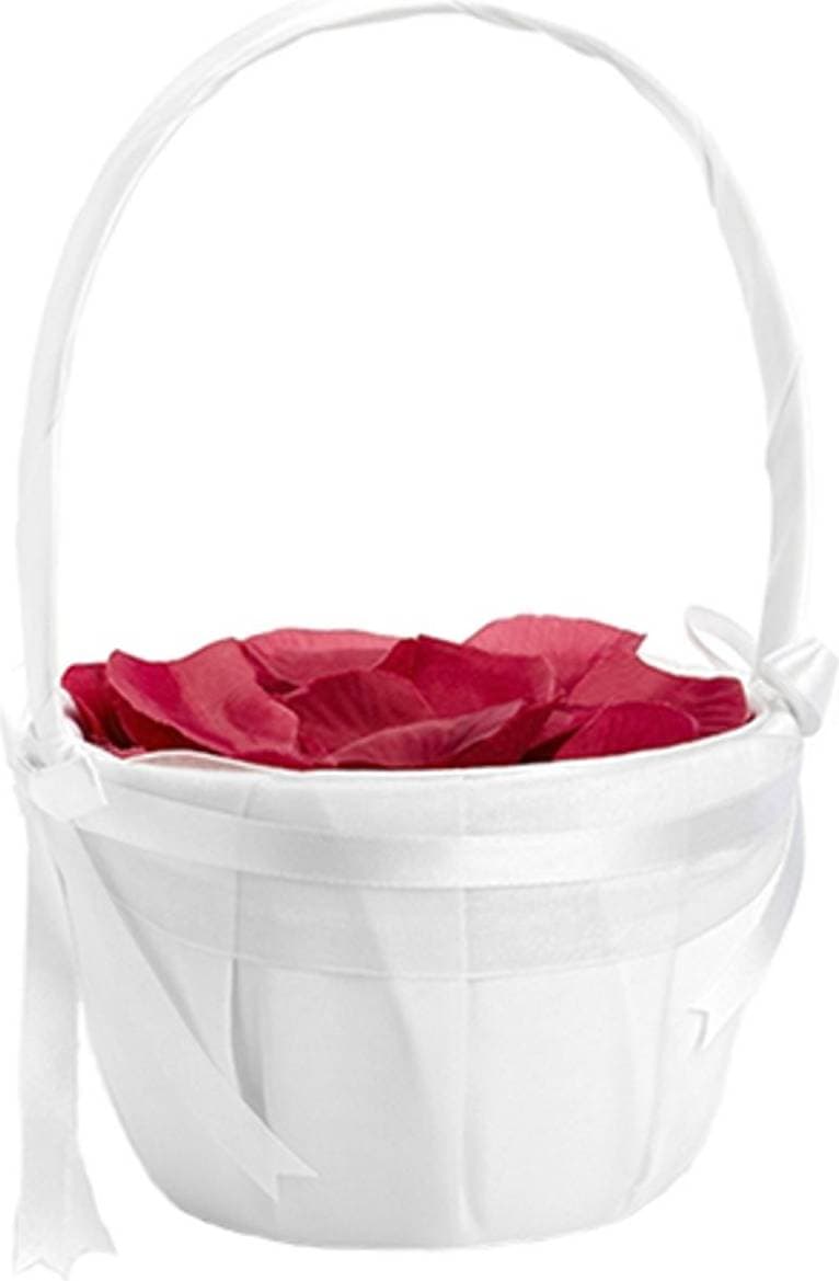 PartyDeco Table Decorations Wedding basket for Roseblad White