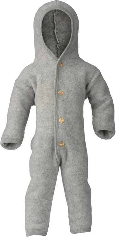 ENGEL Natur Hooded Fleece Overall - Light Grey Melange (575722-091)