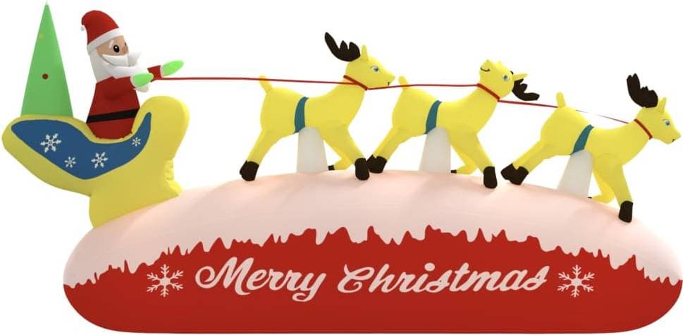 vidaXL Inflatable Decorations Santa Claus and Reindeer 145cm