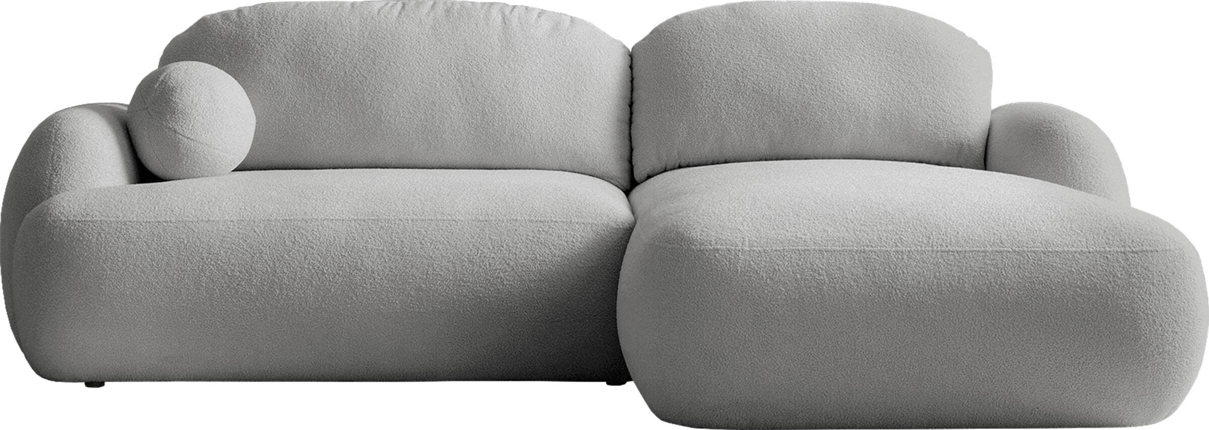 Mirjan24 Efrem Bäddsoffa Med Divan 3-sits Bouclé Ljusgrå Soffa 3-sits