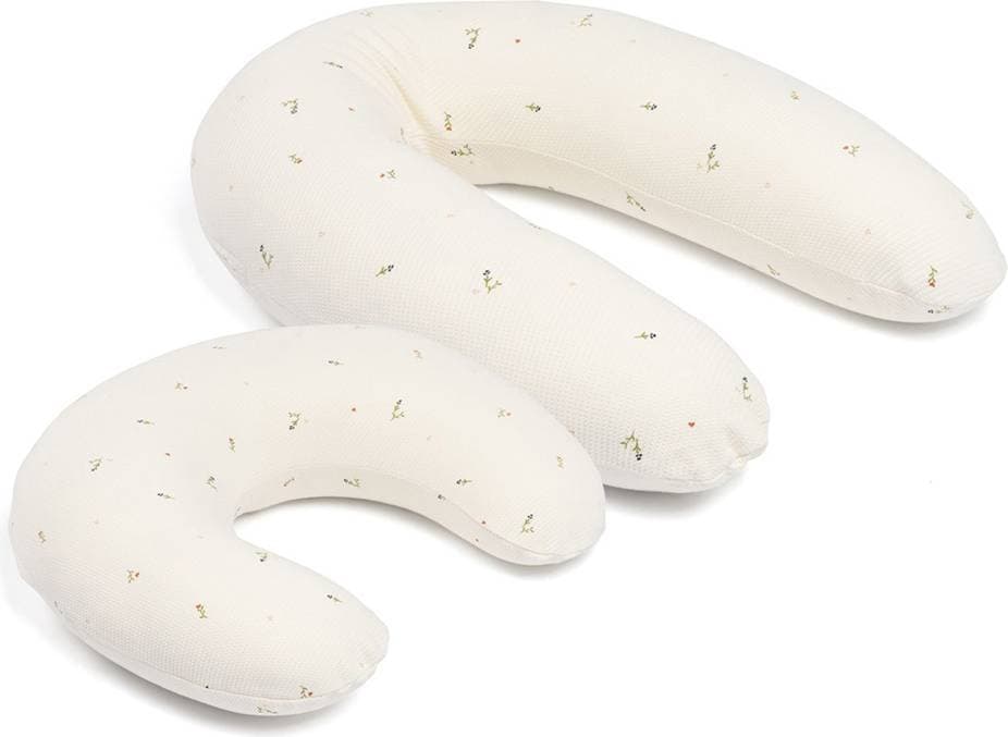 Doomoo Amnings- och Gravidkudde 2-i-1 Quilt Creme Blomma