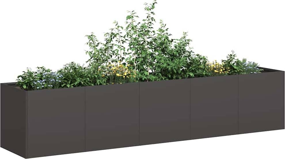 vidaXL Odlingslåda Svart 200 x 40 x 40 cm Kallvalsat Stål 40x400x40cm