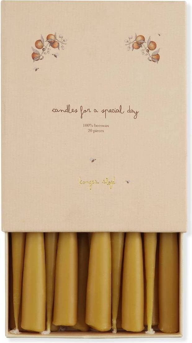 Konges Sløjd Birthday Trains Candles Natural 20-pack