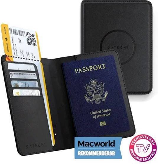 Satechi Vegan Leather Dokumentskydd Passport Cover Black