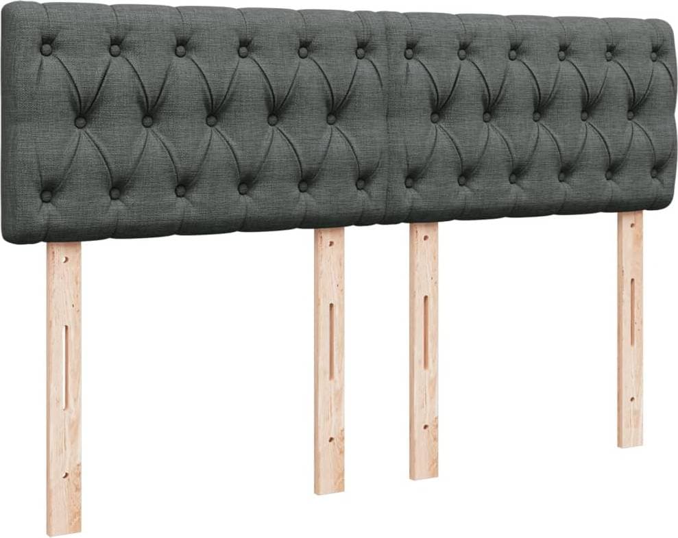 vidaXL Ramsäng Med Madrass Mörkgrå 140x190 cm Kontinentalsäng